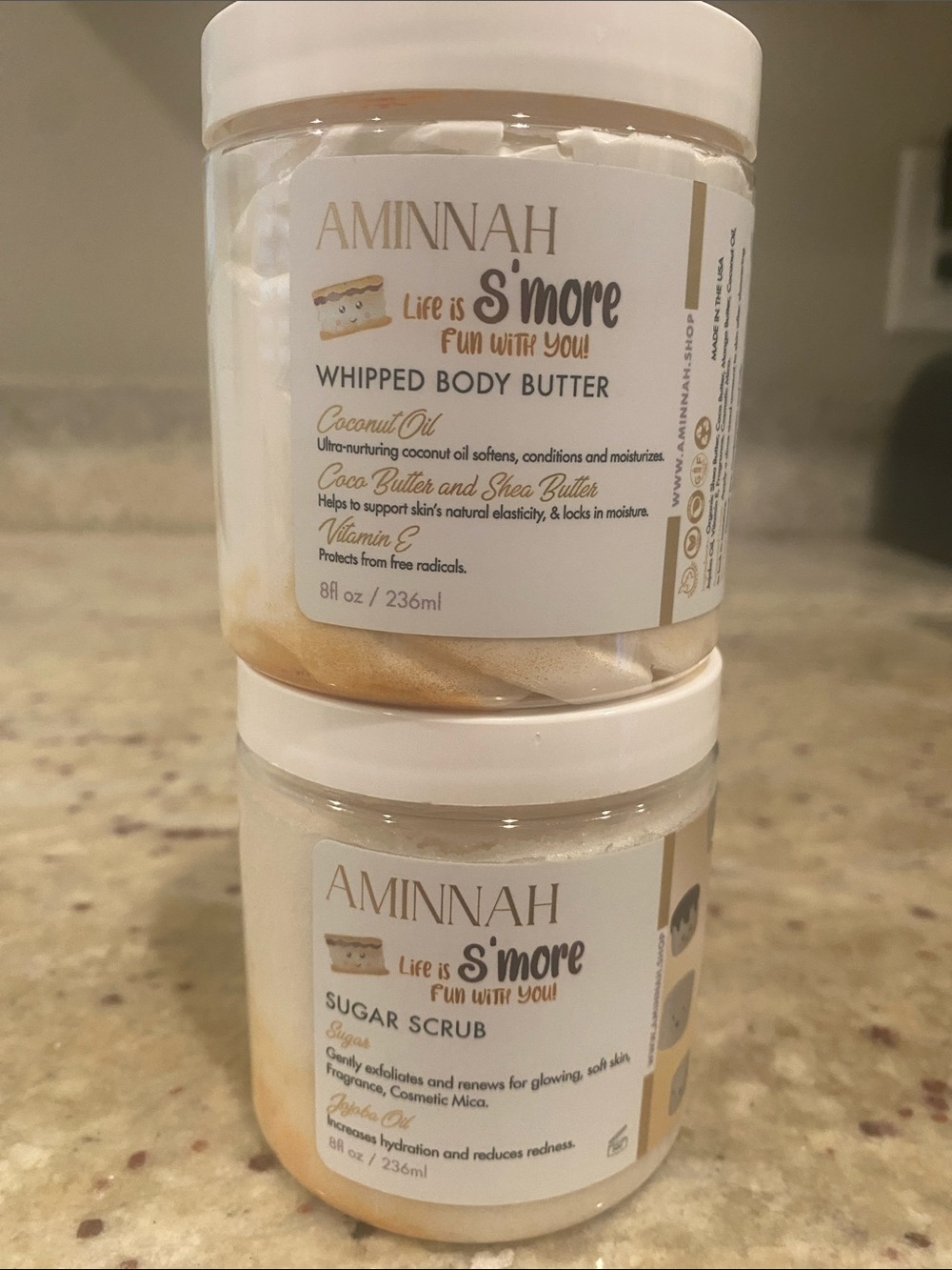 Aminnah Whipped Body Butter and Scrub Duo. Life is S’mores fun & Pumpkin Spice - Picture 3 of 3